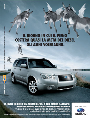 Gottsche firma la campagna delle nuove Subaru Legacy e Forester Bi-Fuel.